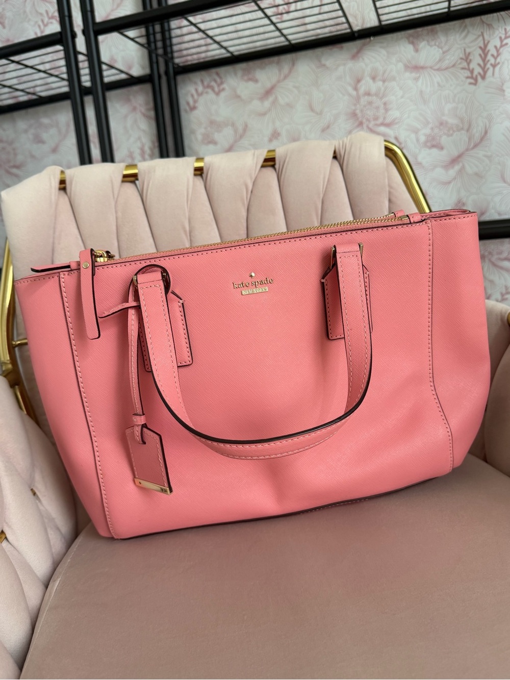 🩷 Kate Spade ♠️ Pink Leather Cameron Street Teagan Satchel - Picture 4 of 16